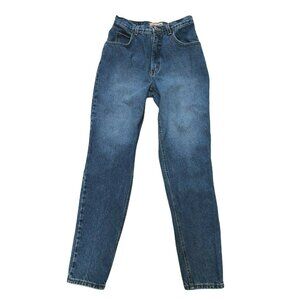 London Jean Blue Denim Mom High Waist Tapered Leg Womens 10 Made in USA Vintag